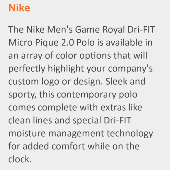 Nike Men's Medium Royal Blue Dri-Fit Polo - Picture 4 of 6